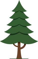 Fototapeta premium Stylized green pine tree illustration