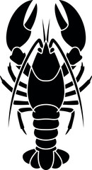 Black lobster silhouette vector art