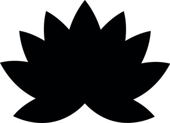 Fototapeta premium Black lotus silhouette icon