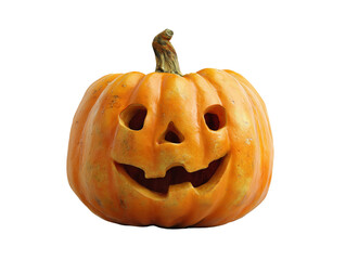 isolated carved pumpkin lantern (jack-o’-lantern) on transparent background