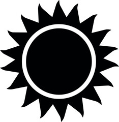 Black sun icon simple bold graphic symbol
