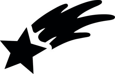 Hand drawn black shooting star icon