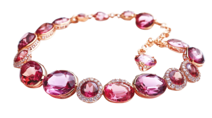 • A matching bracelet and necklace set for Mother’s Day, isolated on white background in HD 