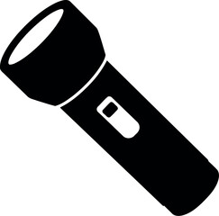 Black flashlight icon vector illustration