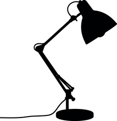 Adjustable black desk lamp silhouette