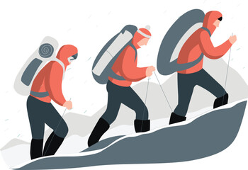 A team of three friends are moving on to the destination.