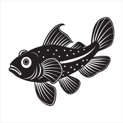 A Captivating Close-up of a Perching Goby, a Unique and Tiny Fish Resting Gracefully on Coral, Highlighting its Intricate Patterns and Calm Nature