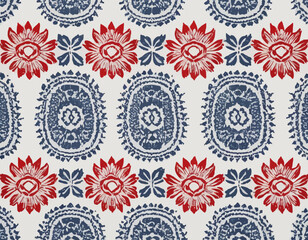 Traditional textile patterns with white background