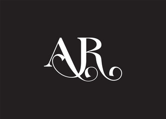 AR Initial logo template vector