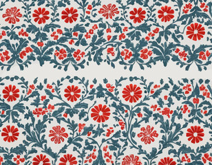 Traditional textile patterns with white background