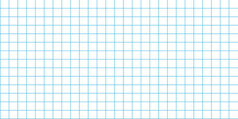 Blue squared graph paper seamless background with grid lines. Mathematical notebook sheet template for school, design, and educational projects. Abstract squared pattern illustration.