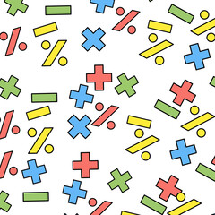 seamless pattern with colored pencils