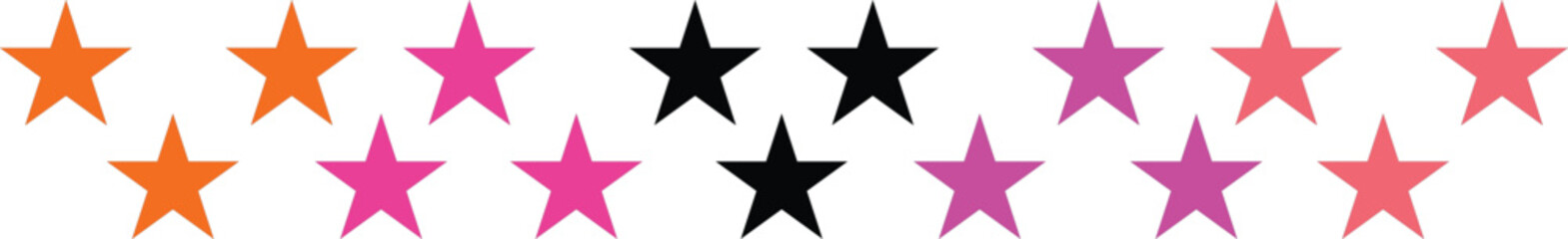 Stars icon customer product rating review on transparent.Vector illustration of stars set isolated on transparent background background.