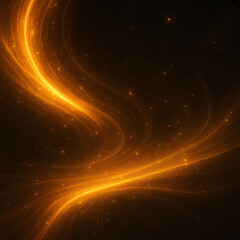 Obraz premium AI-generated image of a glowing golden cosmic waves flowing through a dark starry space.