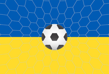 Flag of Ukraine with Soccer Ball. Football Championship Concept. Vector Illustration.
