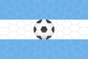 Flag of Argentina with Soccer Ball. Football Championship Concept. Vector Illustration.