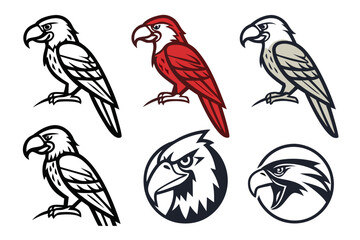 Fototapeta premium set of parrots