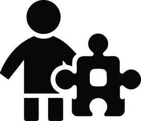 Autism support vector icon.