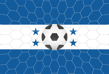 Flag of Honduras with Soccer Ball. Football Championship Concept. Vector Illustration.