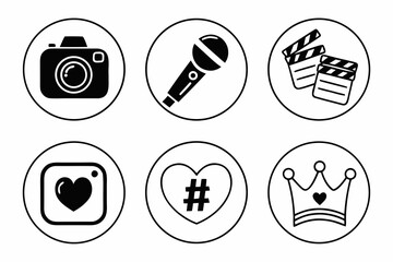 Social media icons set isolated on white background