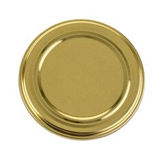 Golden lid isolated on transparent background: preserving freshness and flavor