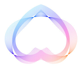 Abstract gradient wave lines forming creative geometric shapes — modern digital art, generative design, minimal futuristic background for posters, technology, NFT, web, branding and contemporary graph