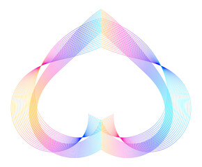 Abstract gradient wave lines forming creative geometric shapes — modern digital art, generative design, minimal futuristic background for posters, technology, NFT, web, branding and contemporary graph