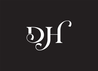 DH Initial logo template vector