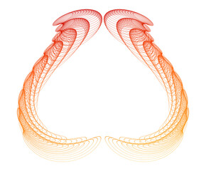 Abstract gradient wave lines forming creative geometric shapes — modern digital art, generative design, minimal futuristic background for posters, technology, NFT, web, branding and contemporary graph