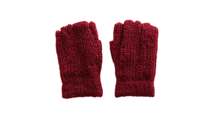 PNG a pair of red knitted gloves on a transparent background