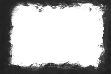  Grunge border vector texture background. Grunge style frames are black on a white background. Abstract frame overlay. Dirty and damaged backdrop. Vector graphic illustration.
