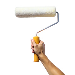 Obraz premium Hand Holding Paint Roller Png Isolated On Transparent Background