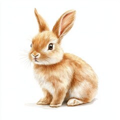 Obraz premium Ginger colored bunny sitting and looking ahead with soft fur