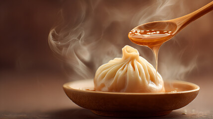 Soup Dumpling with Broth Pouring