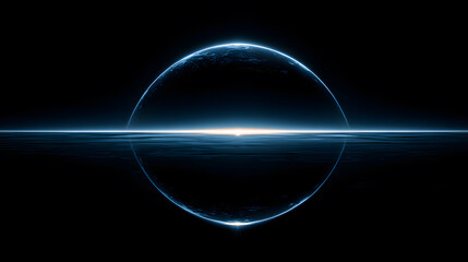 Obraz premium Blue Orb Glow Dark Space