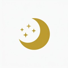 Moon and Stars Illustration for Cosmic Art, Graphic Design, Nighttime, Minimalist Style