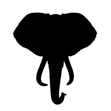 gobo texture shadows massive elephant form with tusks on white background