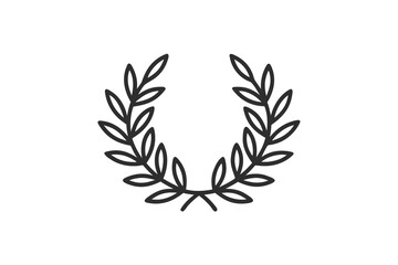 Simple laurel wreath element symmetrical thin line design decoration