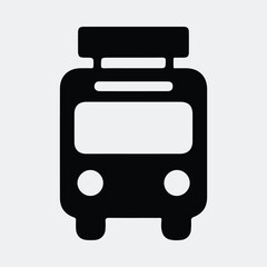 Fototapeta premium Silhouette city bus front view transport vector illustration