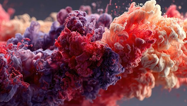 Abstract ink swirling in vibrant colors - Powered by Adobe