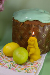 easter cake and eggs