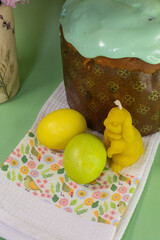 easter cake and eggs