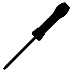Screwdriver Silhouette – Flat Minimal Style Isolated on White Background