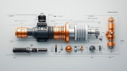 Crosssectional technical diagram of a CNG engine s precombustion chamber, showing optimized gas ignition