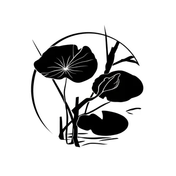 gobo texture shadows lily pad silhouettes with floating flower forms in black and white