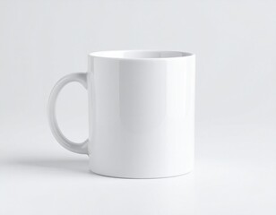 Fototapeta premium Blank White Ceramic Coffee Mug Mockup on a Pure Background for Custom Design and Branding Presentation