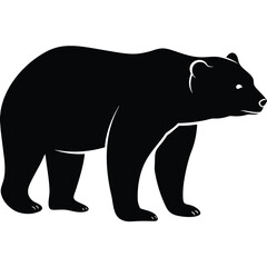 Black Bear Silhouette Vector Wildlife Animal Clipart for Nature and Outdoor Designs