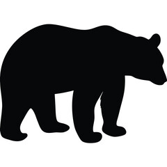 Black Bear Silhouette Vector Wildlife Animal Clipart for Nature and Outdoor Designs