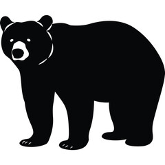 Black Bear Silhouette Vector Wildlife Animal Clipart for Nature and Outdoor Designs