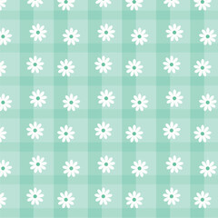 Bright teal base with cheerful daisies